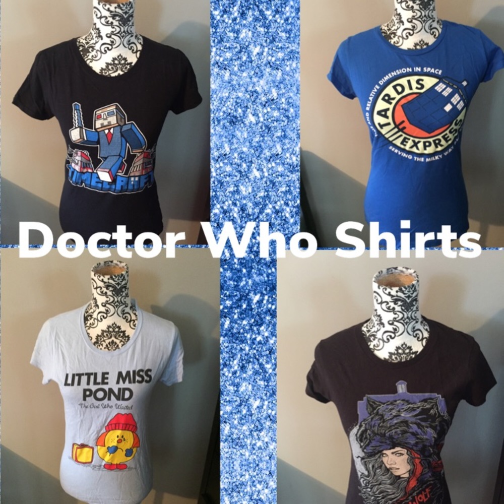 4 Doctors Who Shirts 10th Dr Tardis Size Small